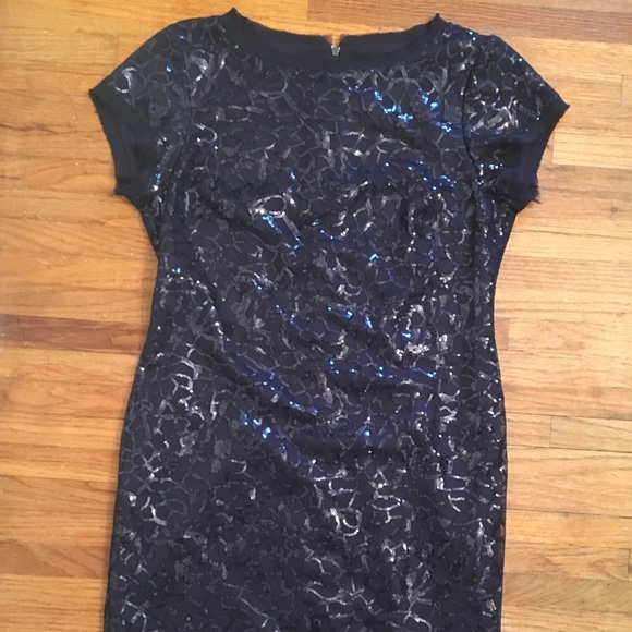 Vince Camuto Navy Blue Sequin Size 10 Dress - Picture 2 of 8